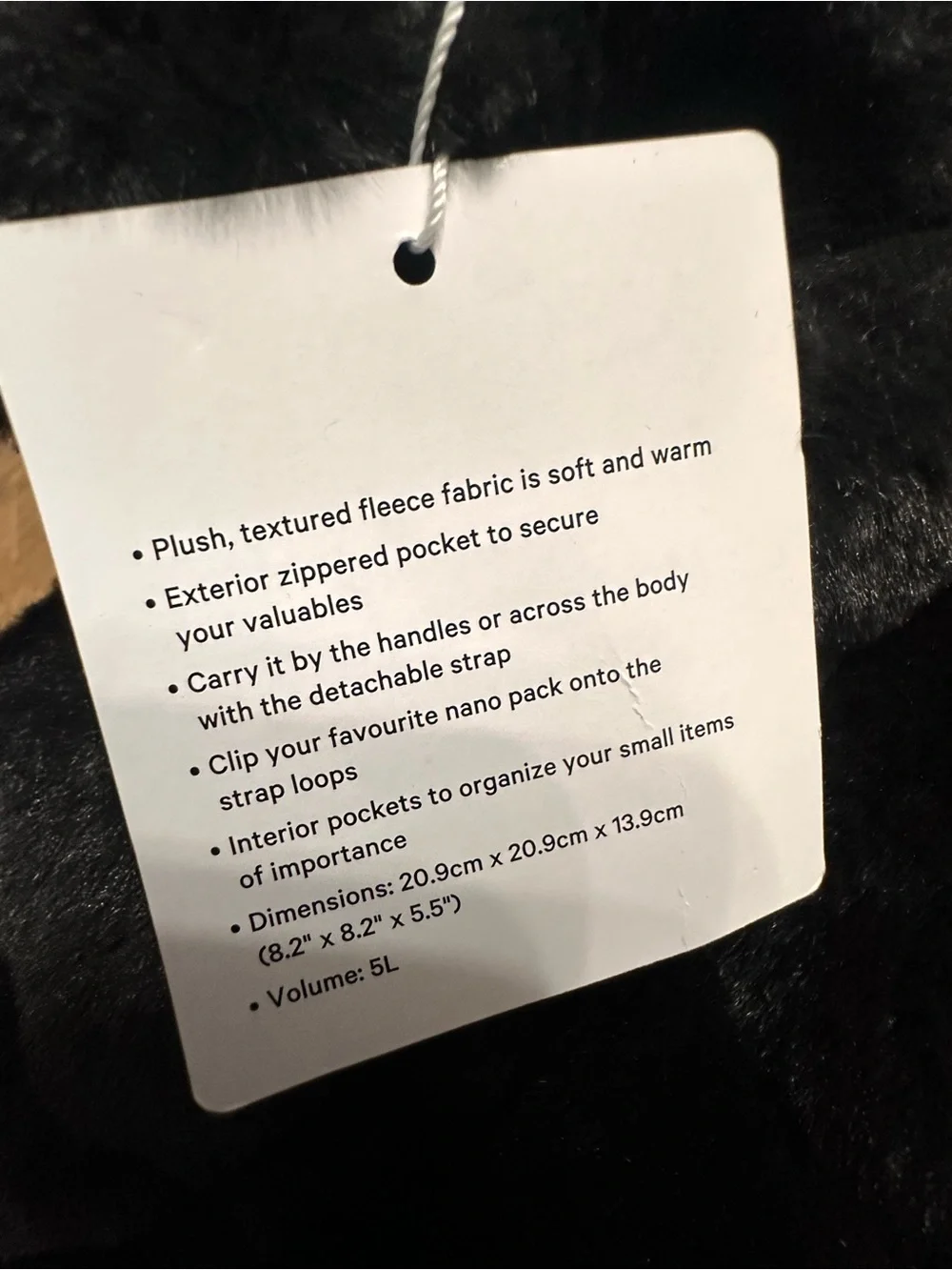 Lululemon Quilted Grid Tote Bag Mini 5L *Plush Fleece- NWT Black ⭐️